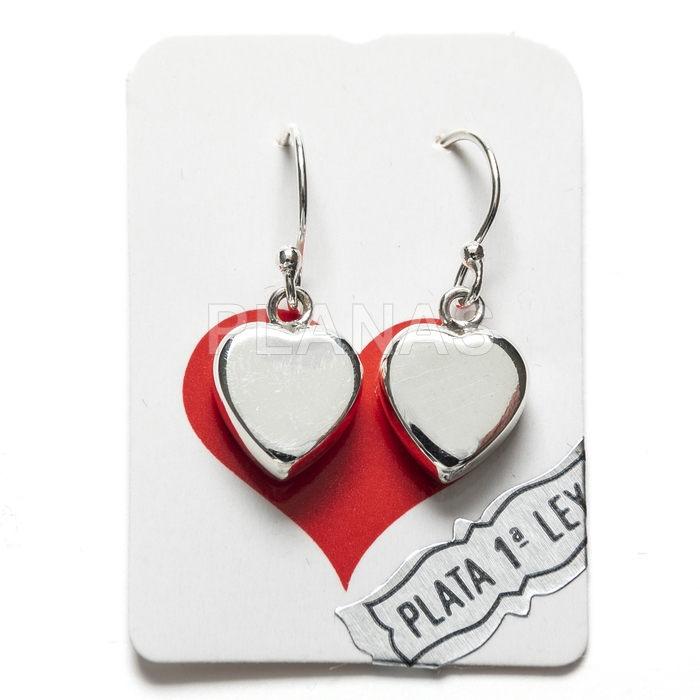 Sterling silver earrings. heart.