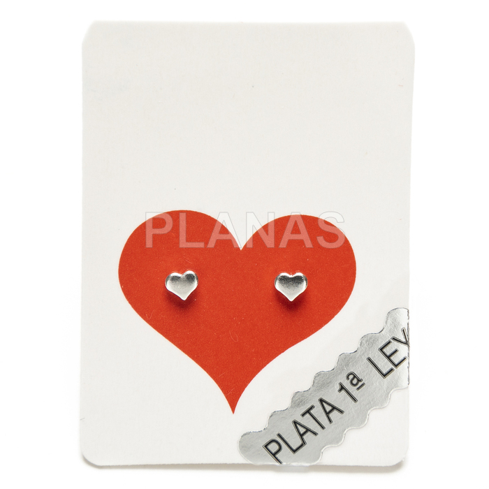 Sterling silver earrings. heart.