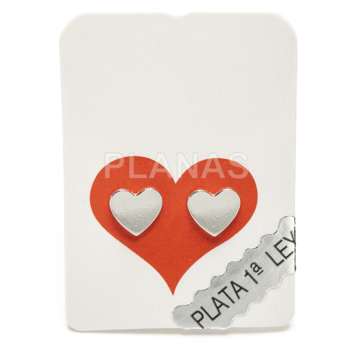 Sterling silver earrings. heart.