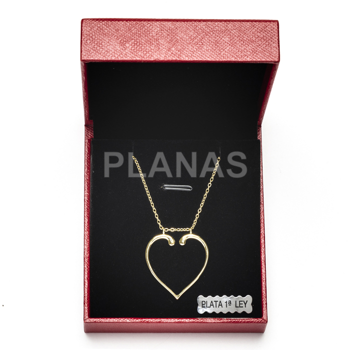 Necklace in sterling silver and gold plating. heart.  