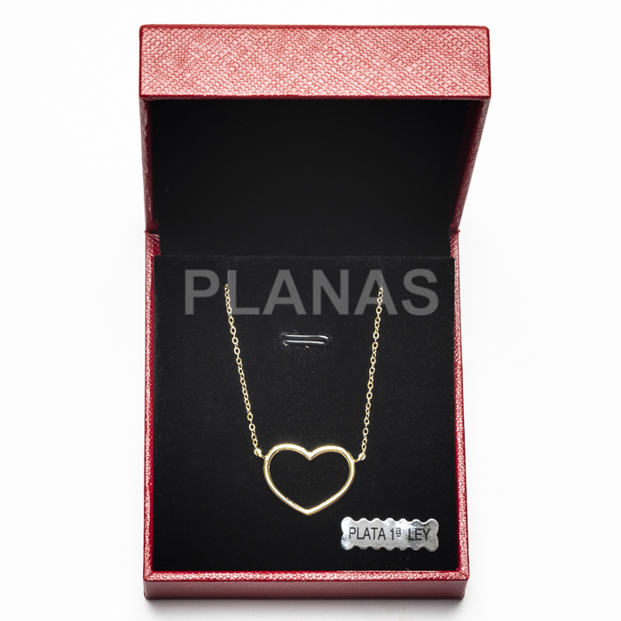 Necklace in sterling silver and gold plating. heart.  