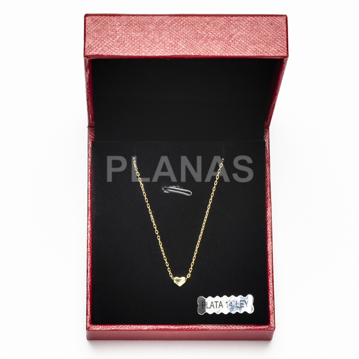 Necklace in sterling silver and gold plating. heart.  