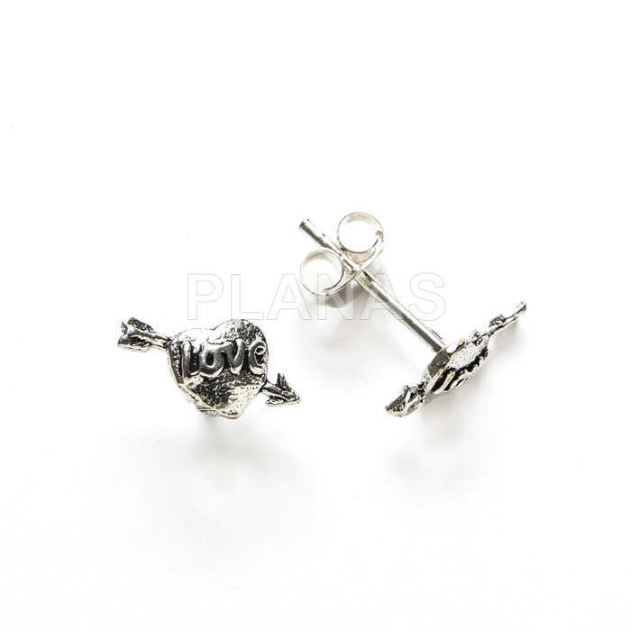 Sterling silver earrings. heart/love.