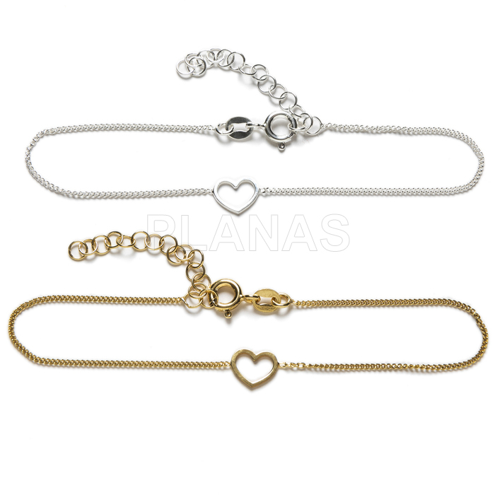Sterling silver bracelet. heart.
