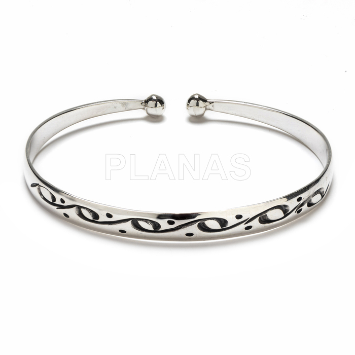 Pulsera rigida en plata de Ley.  