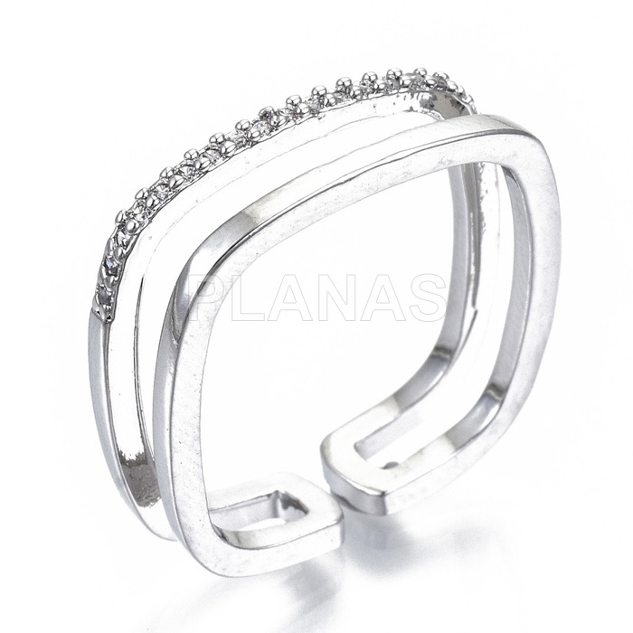 Anel de latão e zircônia. 