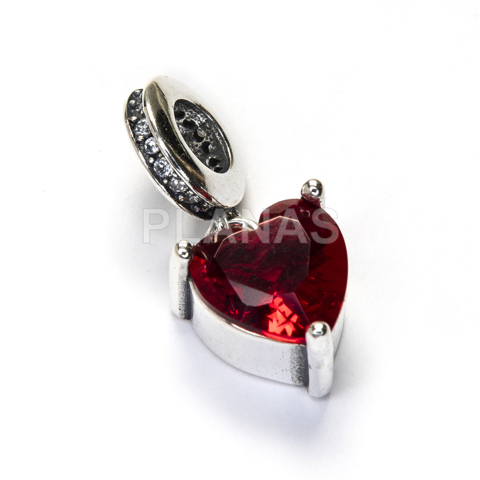 Sterling silver charm. heart.