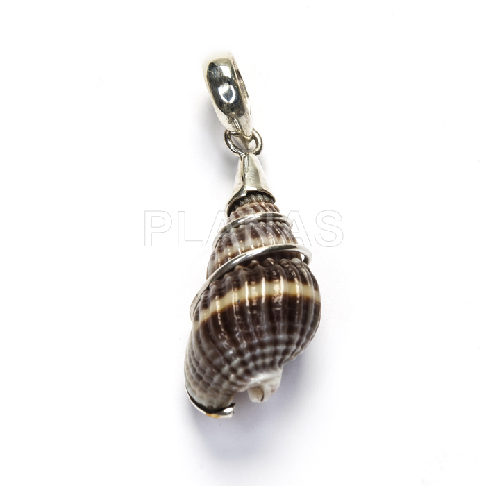 Colgante Balinés Caracol en Plata de Ley. 