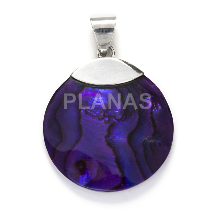Colgante en Plata de Ley y Abalón.   