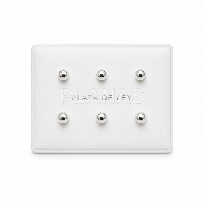 Pendientes en Plata de ley media bola,pack de 3 pares.  