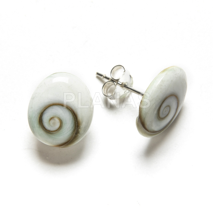 Brincos em prata de lei e shiva. 11x10 mm.