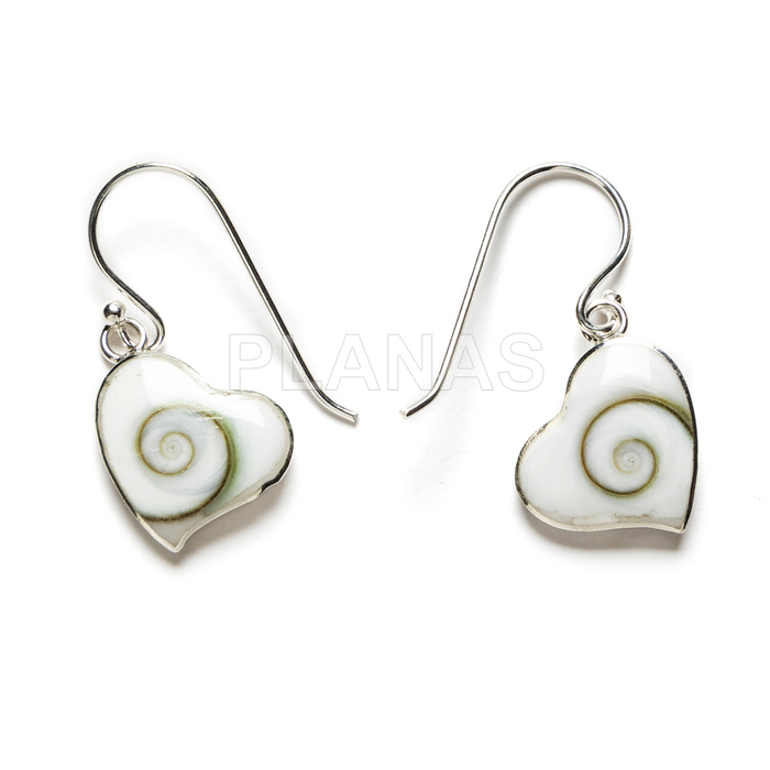 Sterling silver and shiva earrings. heart.