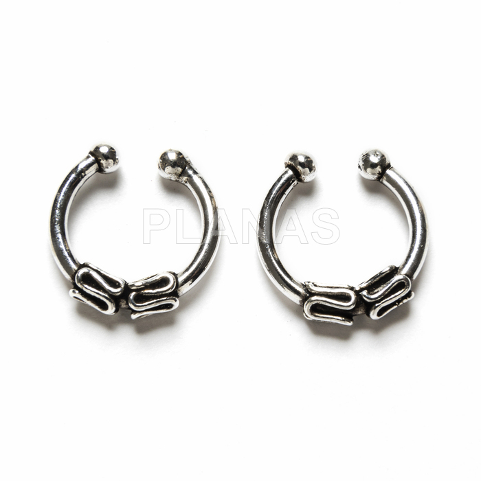 Aros Bali en Plata de Ley. 