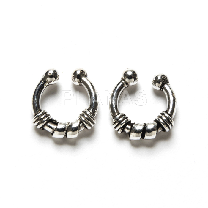 Aros Bali en Plata de Ley. 