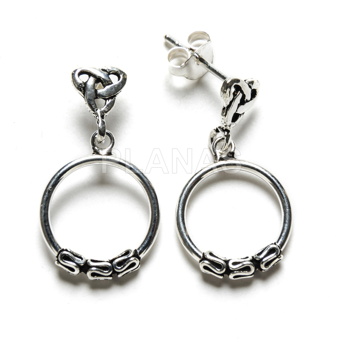 Brincos bali hoops em prata de lei. 