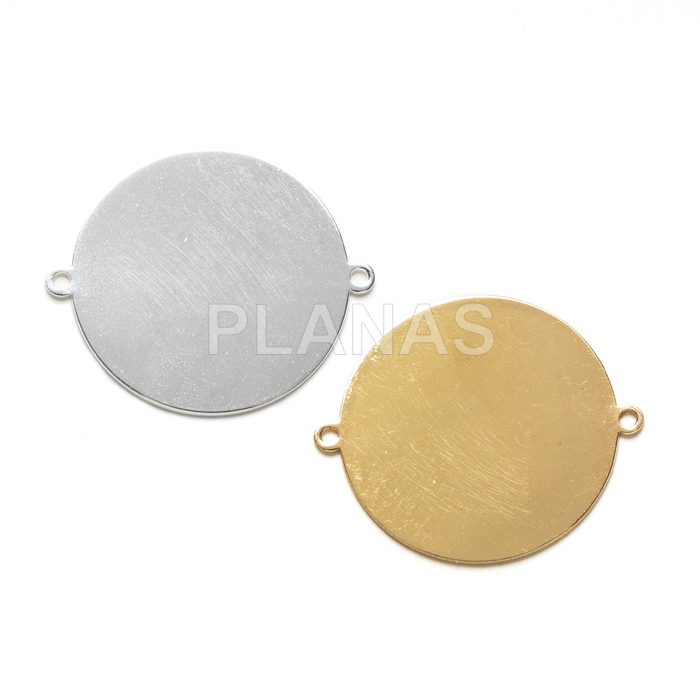 Placa Redonda en Plata de Ley 20mm.