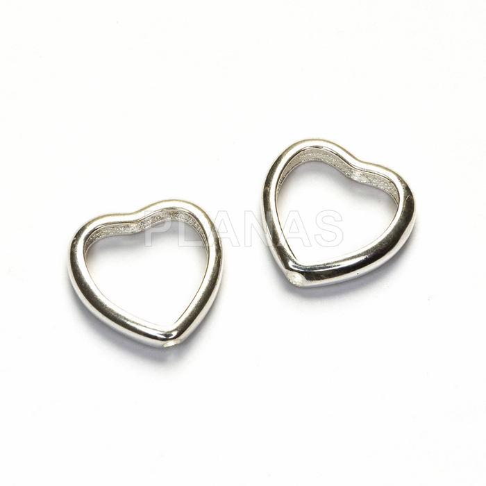 Entretoise en argent sterling. cœur.