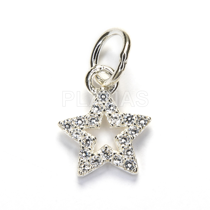 Mini colgantes en Plata de ley y Circonitas blancas. ESTRELLA.  