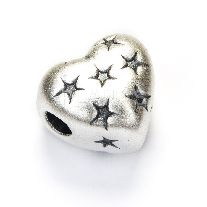 Sterling silver spacer. heart.