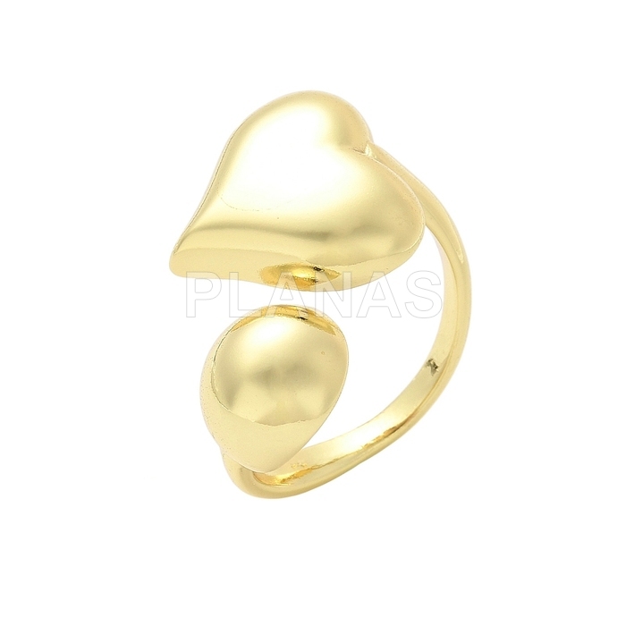 Anillo en Latón y Baño . CORAZÓN.