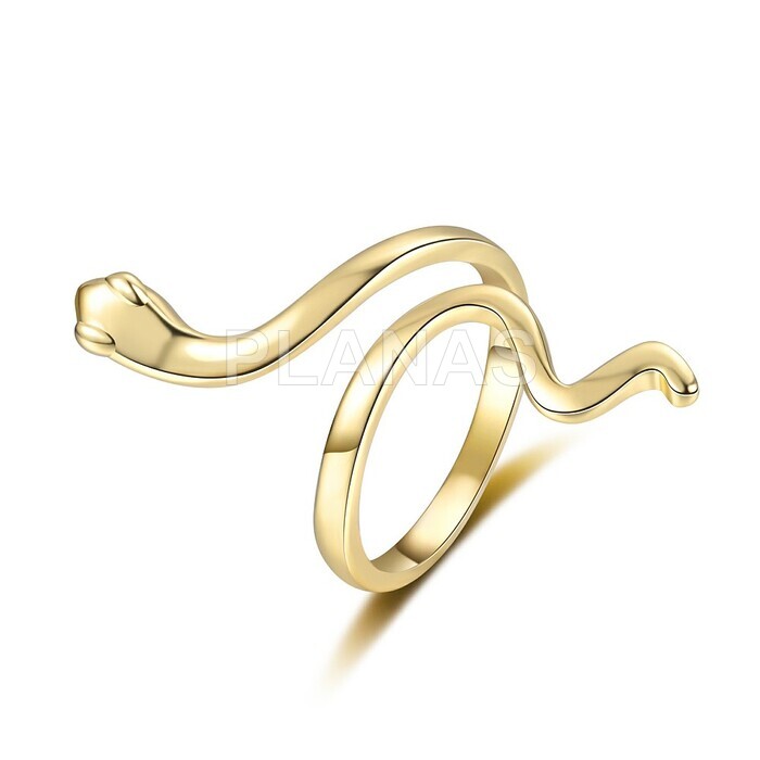 Anillo en Latón y Baño . SERPIENTE.