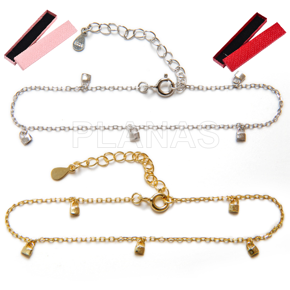 Pulsera en Plata de ley .CANDADOS.