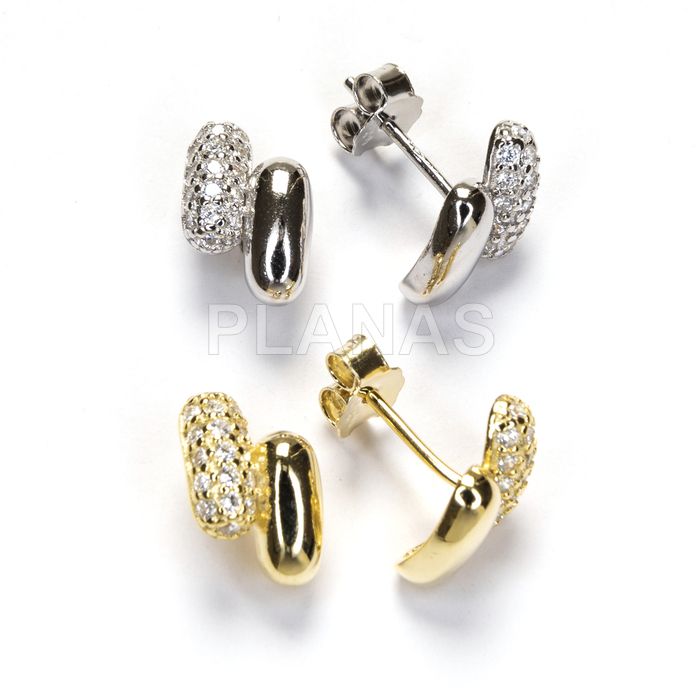 Pendientes en plata de ley y Circonitas Blancas.  