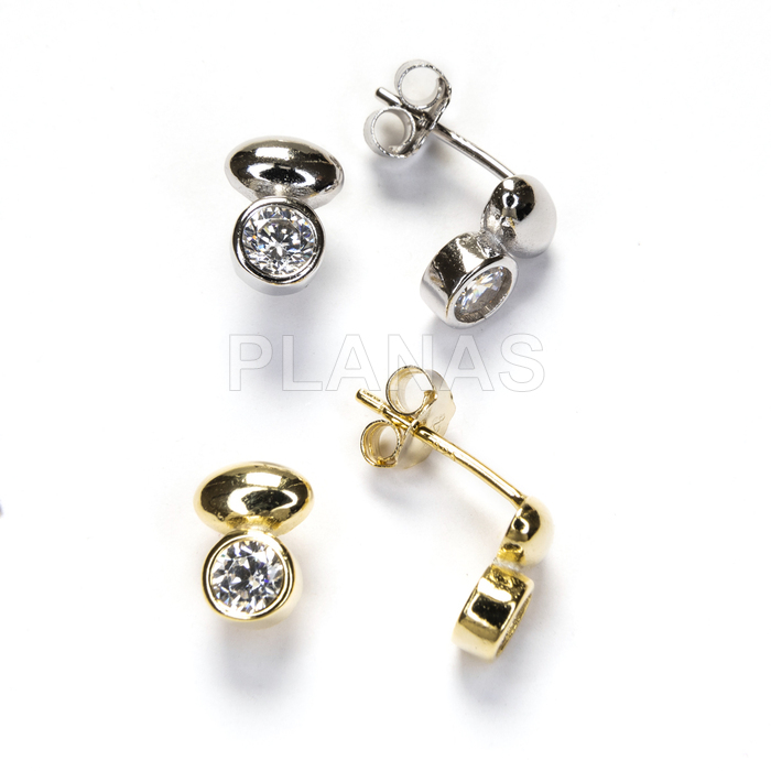 Pendientes en plata de ley y Circonita Blanca.  