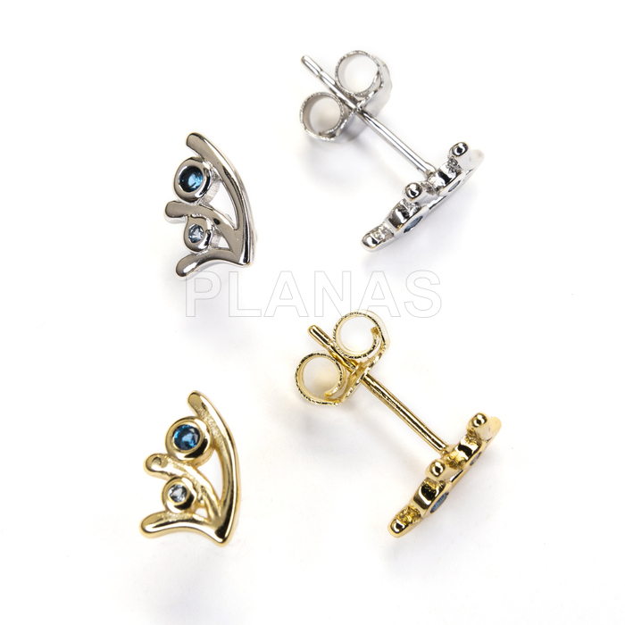 Pendientes en plata de ley y Circonitas.  