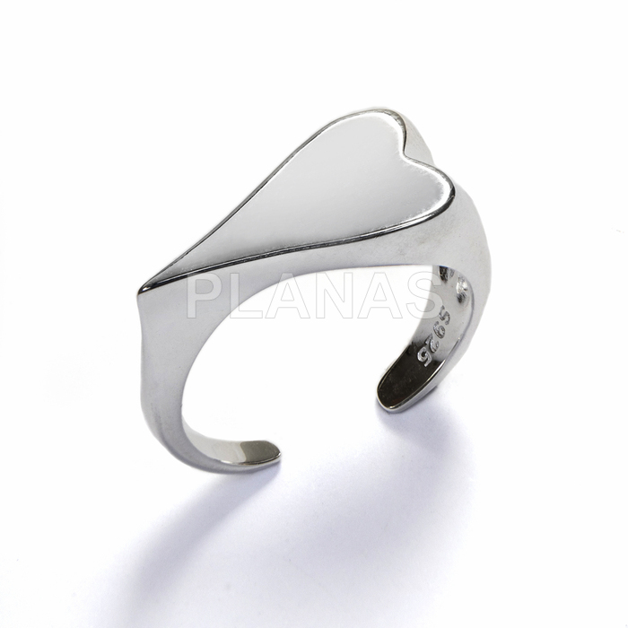 Anillo en Plata de Ley.  CORAZÓN.