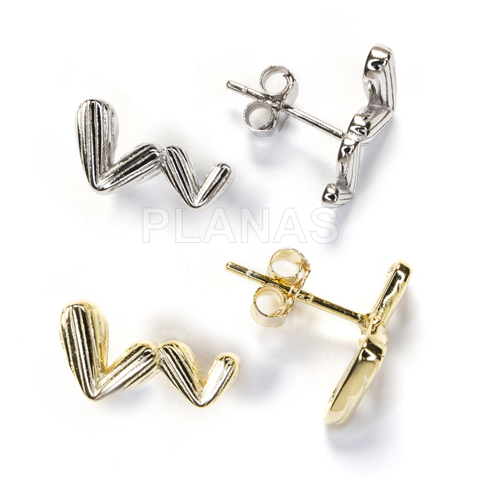 Pendientes en plata de ley. CORAZONES. 