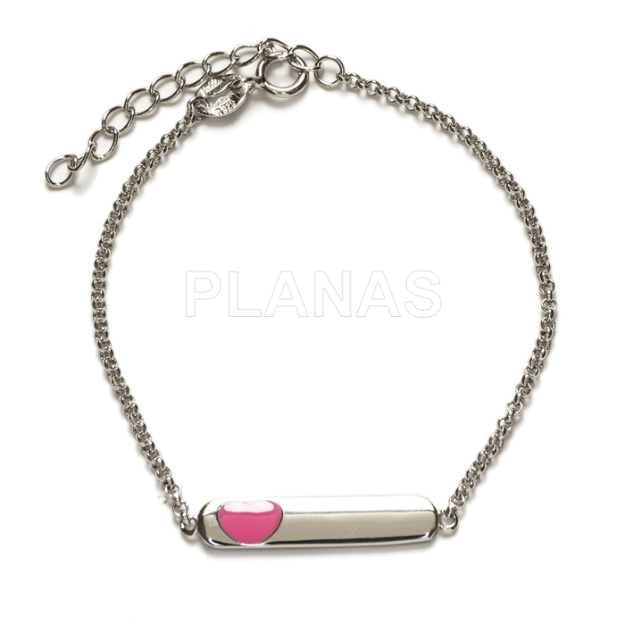Nomeolvides en plata de ley Rodiada y corazón esmaltado.