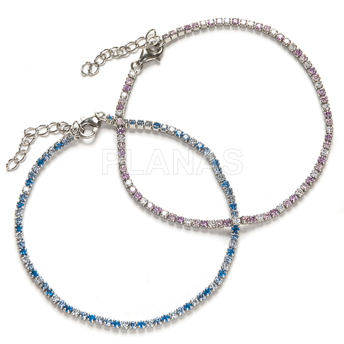 Pulsera en Plata de ley Rodiada y Circonitas. RIVIERE.