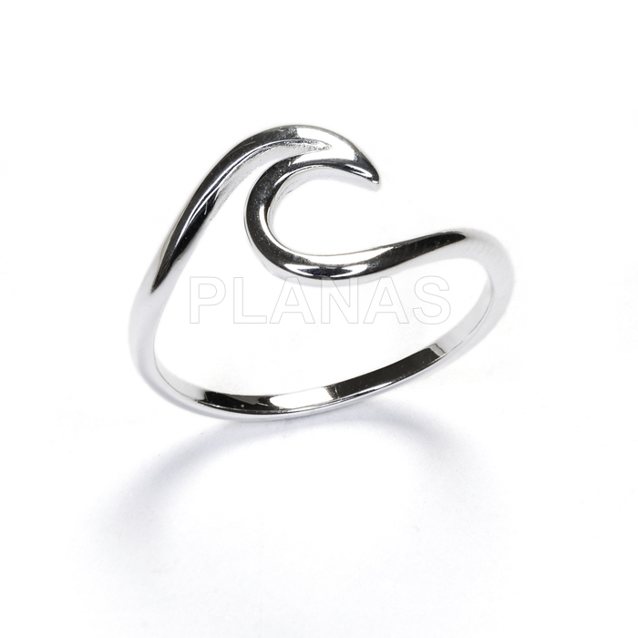Anillo en Plata de Ley Rodiada. OLA.   