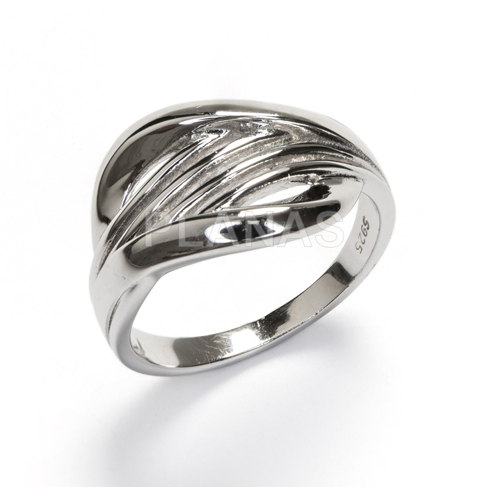 Anillo en Plata de ley Rodiada.  