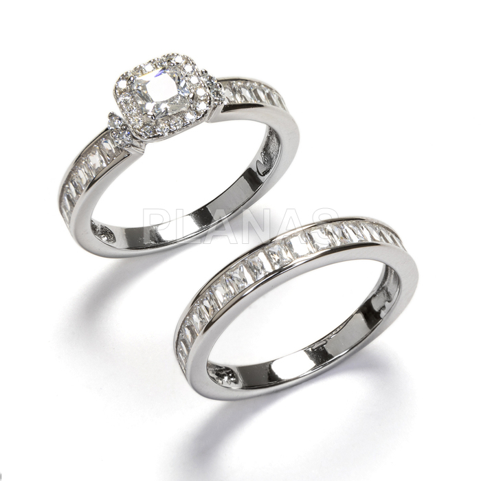 Anillos en Plata de ley Rodiada y Circonitas.  