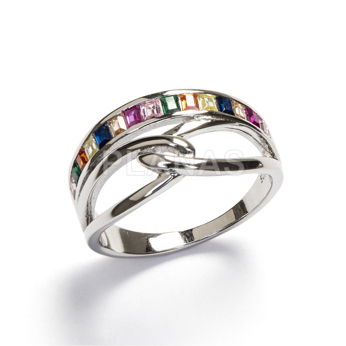 Anillos en Plata de ley Rodiada y Circonitas de colores.  
