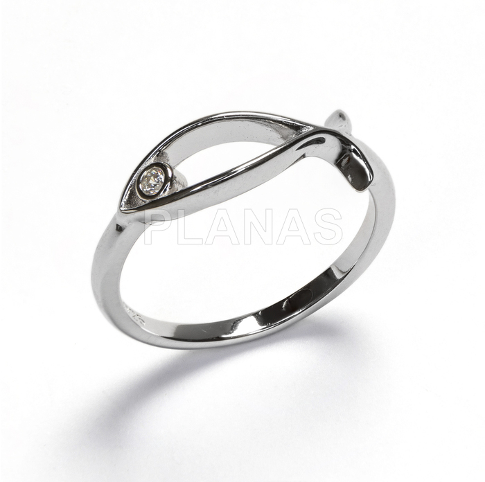 Anillos en Plata de ley Rodiada y Circonitas. PEZ.  