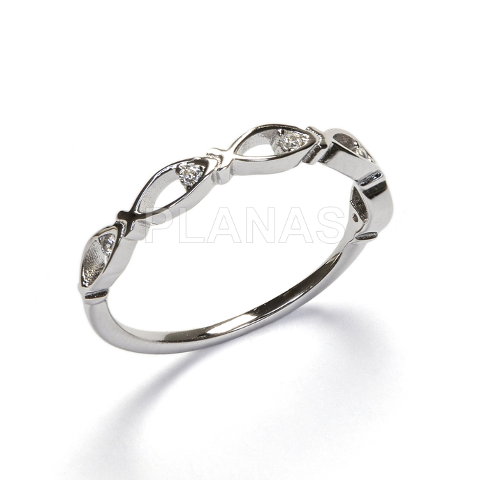Anillos en Plata de ley Rodiada y Circonitas. PECES.  
