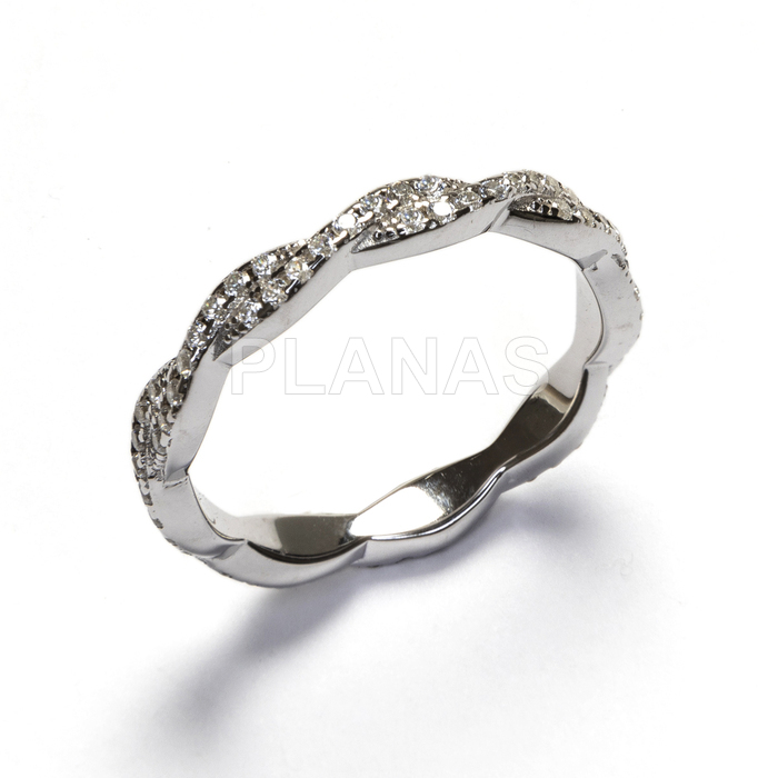 Anillos en Plata de ley Rodiada y Circonitas.  