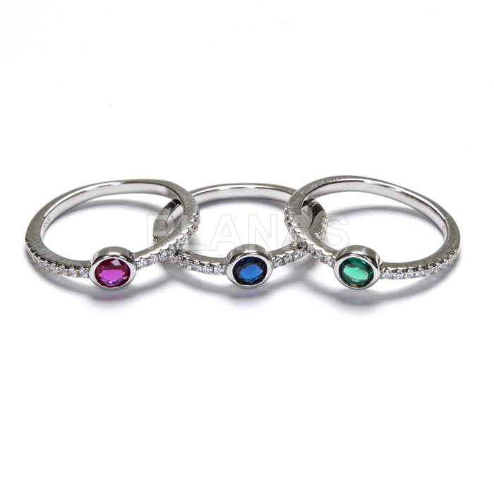 Anillos en Plata de ley Rodiada y Circonitas.  