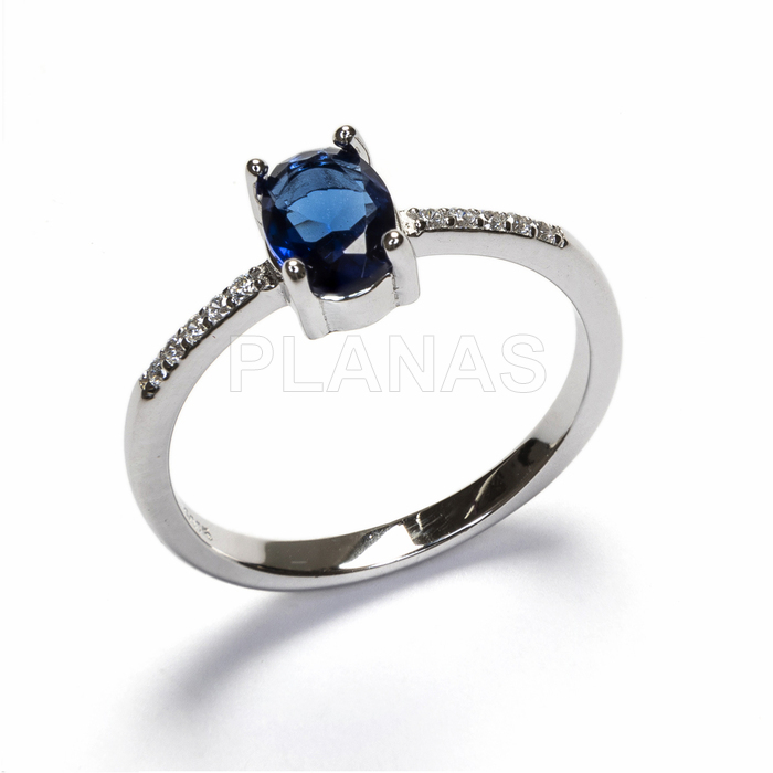 Anillos en Plata de ley Rodiada y Circonita SAPHIRE.  