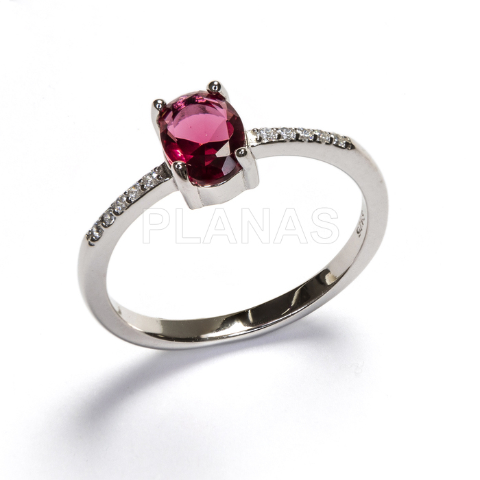 Anillos en Plata de ley Rodiada y Circonita RUBÍ.  