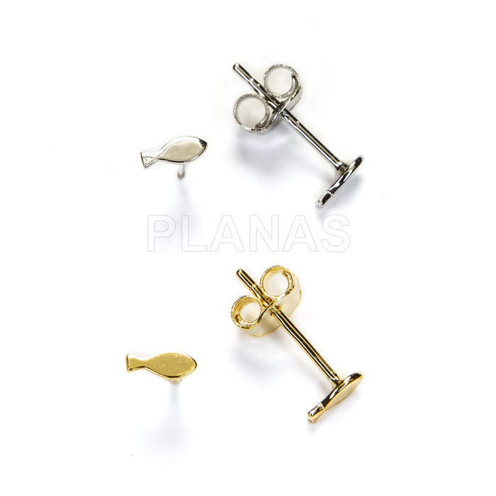 Pendientes en Plata de ley.  PEZ.