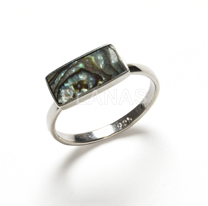 Anillo en Plata de ley y Abalón.