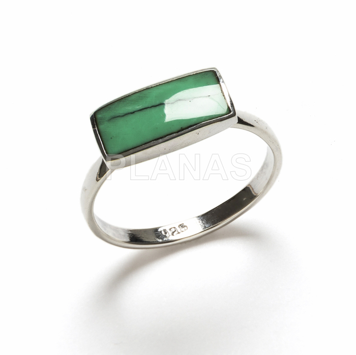Anillo en Plata de ley y Turquesa.