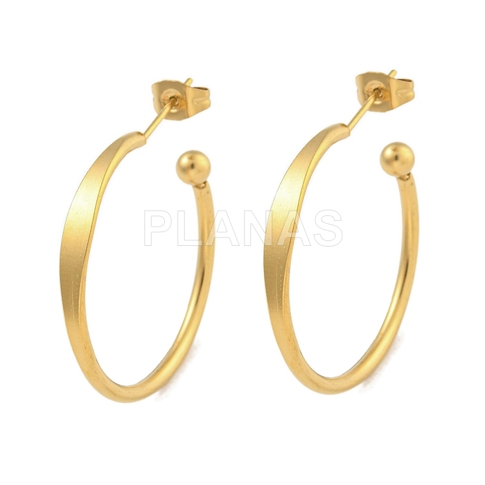 Aros en Acero Inoxidable 304 y Baño Oro.