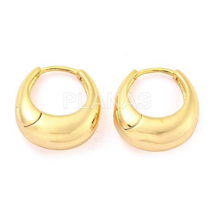 Argolas de latão banhadas a ouro 18k.  