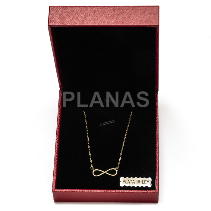 Colar em prata de lei e banhado a ouro. símbolo do infinito.