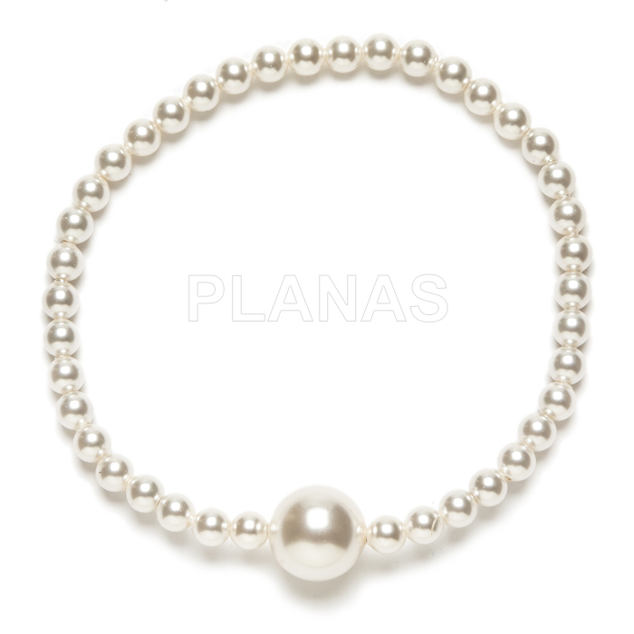 Pulsera elástica con perlas Austriacas de Primera calidad.